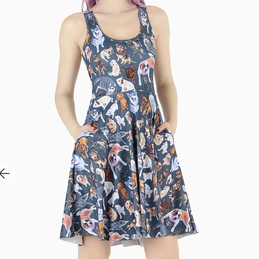 Blackmilk Top Dogs Reversible Longline Dress (Size S) NWT